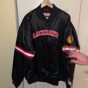Blackhawks Mitchel & Ness Heavyweight Satin Jacket